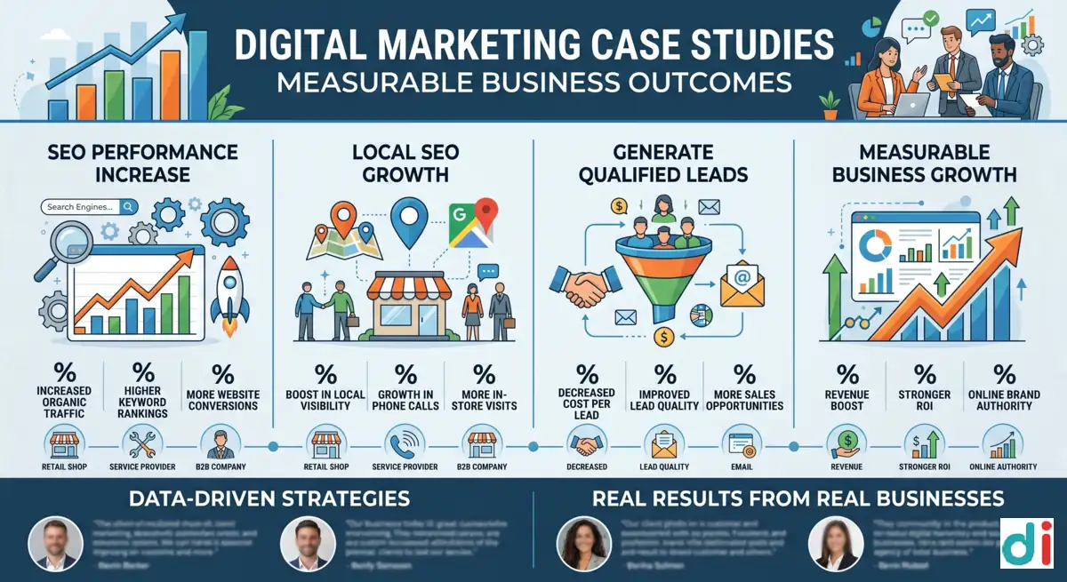 Digital Marketing Case Studies Showing SEO Results, Local SEO Growth and Lead Generation Success
