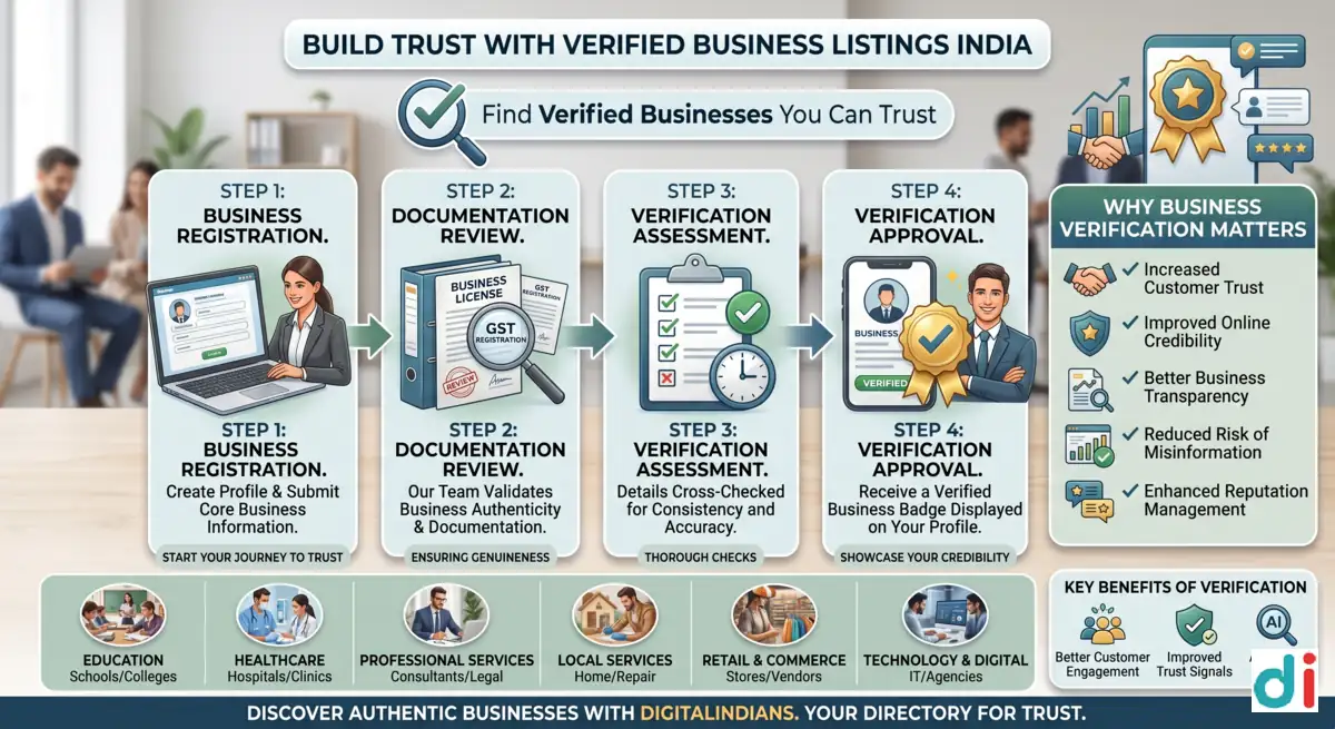 Trusted Business Listings in India with Verified Business Badge by DigitalIndians